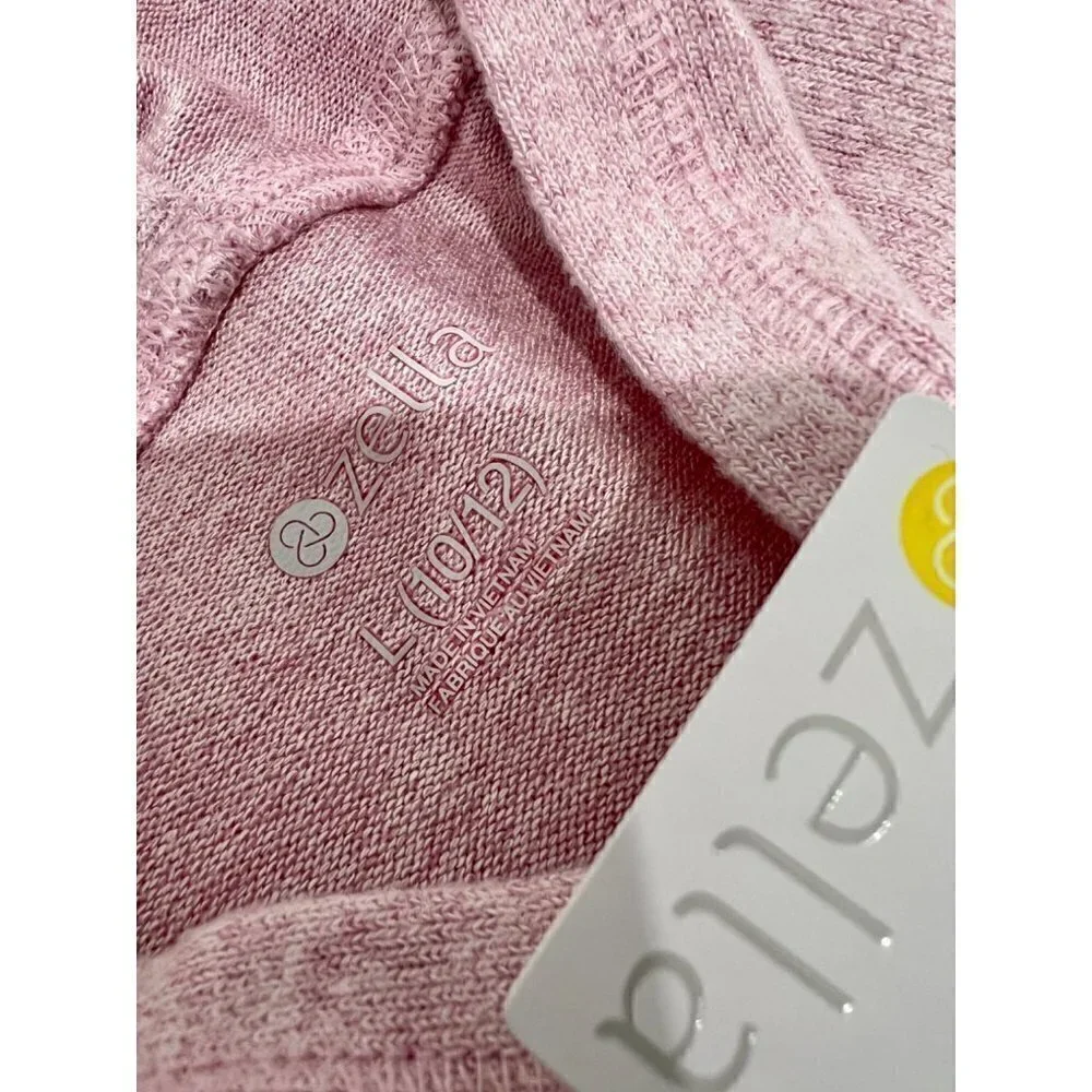New Zella Size Girl's L (10/12) Soft Hoodie Shirt cinch ribbon front Stretchy